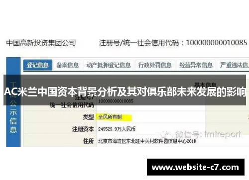 AC米兰中国资本背景分析及其对俱乐部未来发展的影响 AC米兰中国资本背景分析及其对俱乐部未来发展的影响